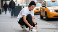 Harry Styles, King Of Flat Shoes, Laces Up Celine Sneakers In NYC